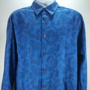Men's Blue Cotton Shirt by Ruff Hewn Size XL